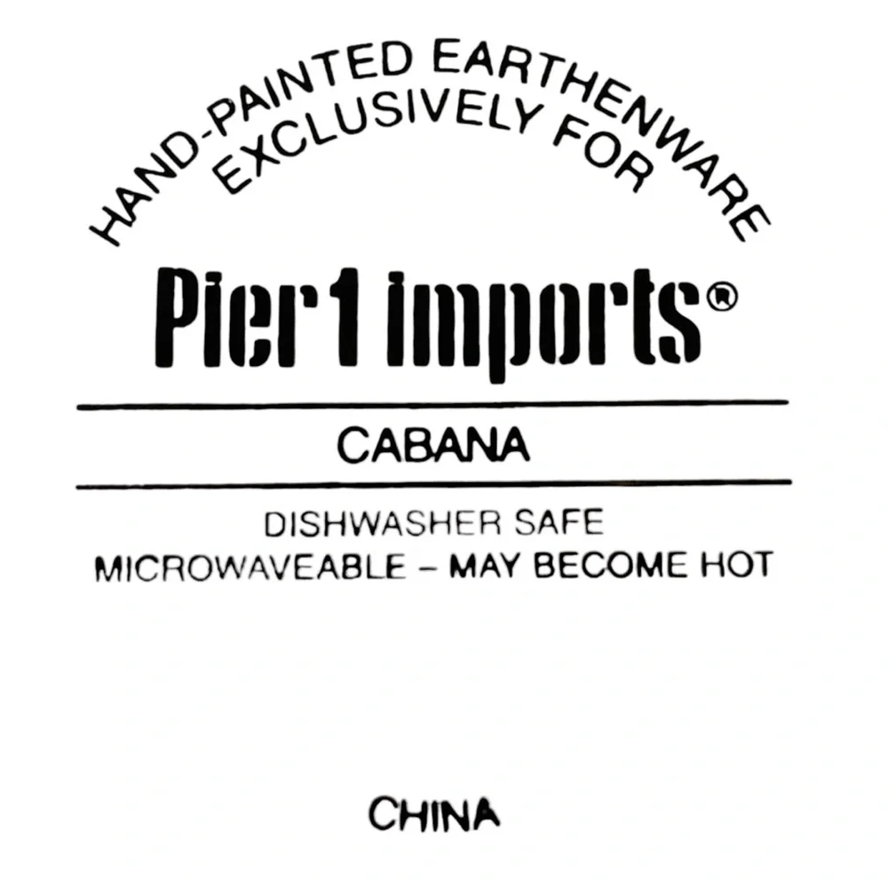 PIER 1 IMPORTS Cabana mat with bamboo edge ceramic bread vegetable serving bowl